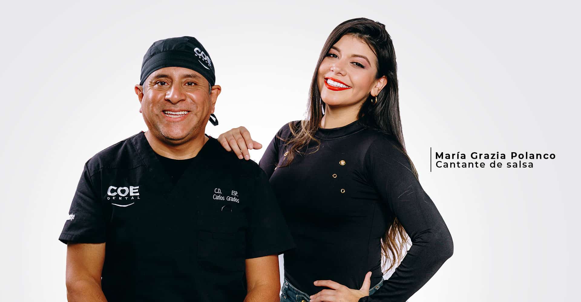 Cantante Maria Grazia Polanco con carillas dentales.